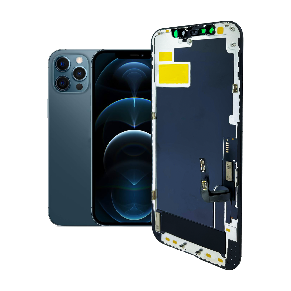 TELA IPHONE 12/12 PRO PRETO HD - VIVID — frontal completo com touch — imagem 1